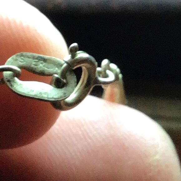 Necklace Vintage multistrand, Multicolor bead and heart sterling silver  - Picture 9 of 9